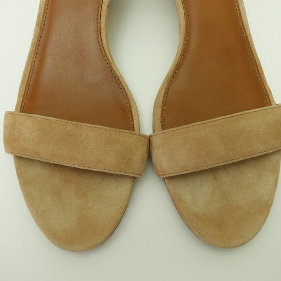 Tory Burch Womens Savannah Wedge Sandal Suede Ankle Strap Buckle Tan Size 10.5 - Picture 3 of 9